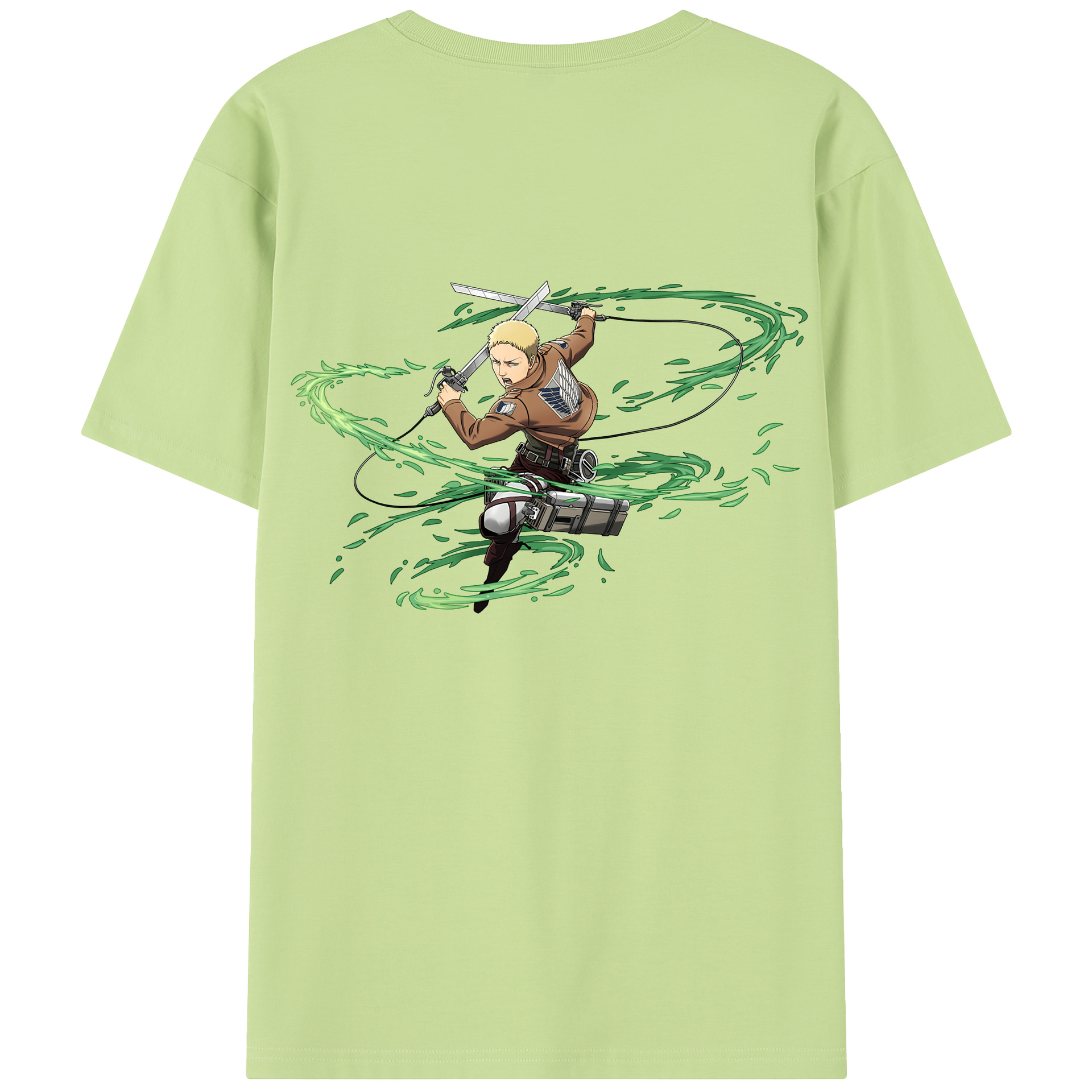 （画像用） 進撃の巨人 ライナー・ブラウン Attack on Titan Reiner Braun 綿100％半袖Tシャツ（背面プリント）